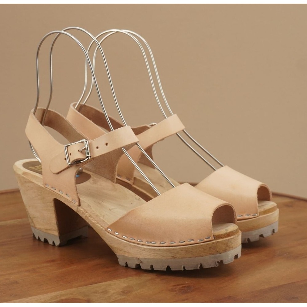 MIA Tan Leather Mules